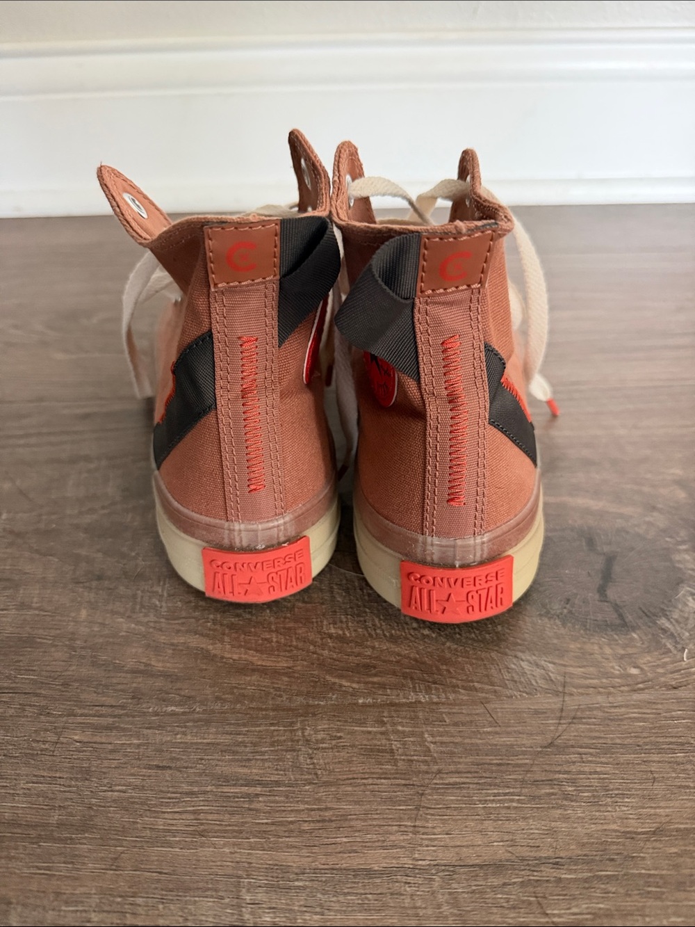 Converse Rust Canvas High-Top Women's Sneakers with Cream Laces - Picture 2 of 5